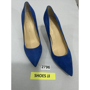 Womans Ivanka Trump 9.5 M Blue Suede Slip On Heel Pumps